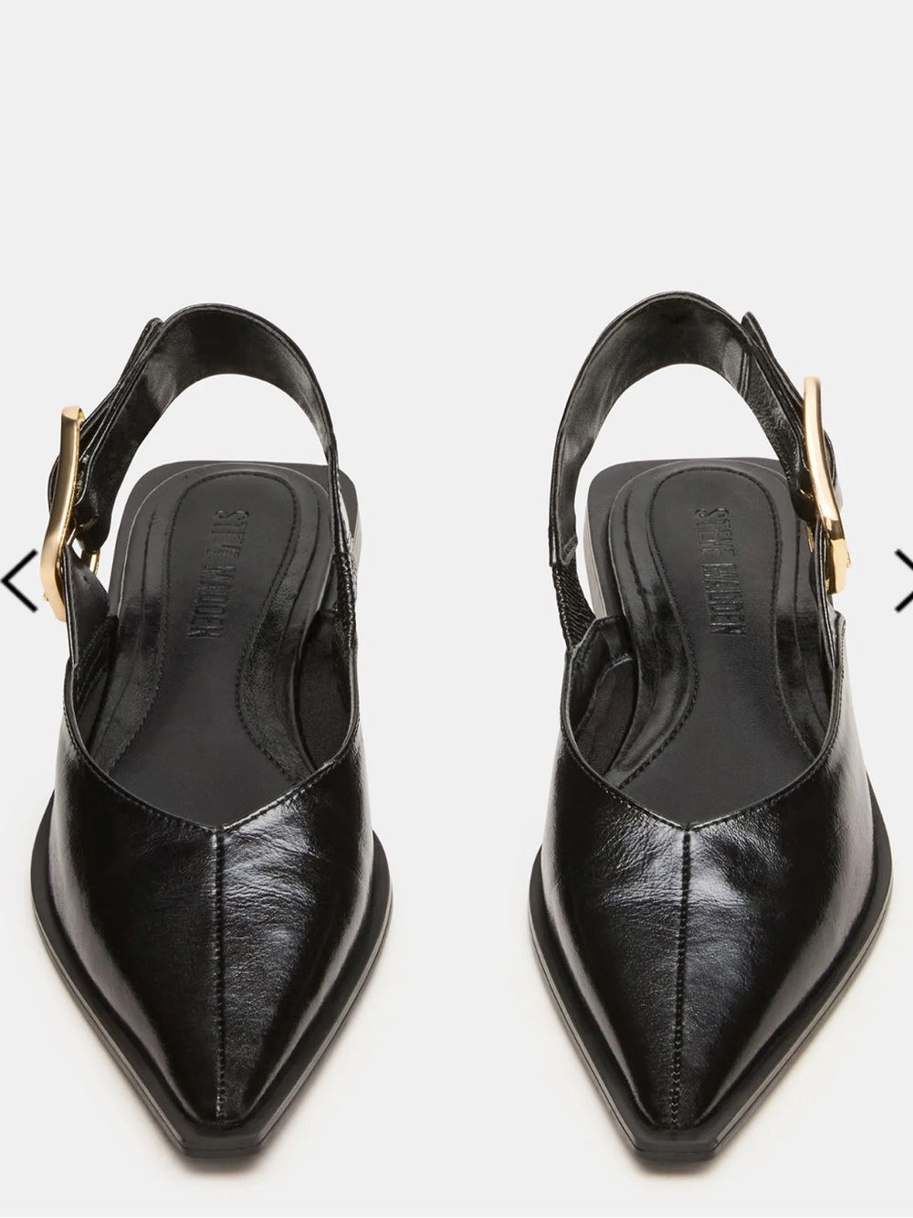 Steve Madden SHAY BLACK LEATHER Pointed Toe Slingback Flats 8M